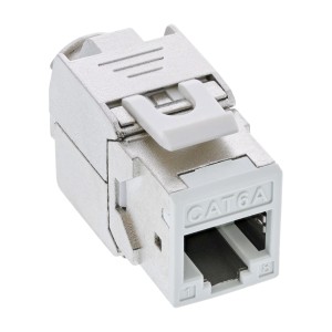 Gniazdo Keystone RJ45, ekranowane, kat. 6A, białe, 8 szt