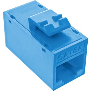 Gniazdo/gniazdo Keystone RJ45, nieekranowane, kat. 6A, opak. 8 szt., niebieskie