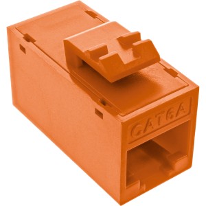 Gniazdo/gniazdo Keystone RJ45, nieekranowane, kat. 6A, opak. 8 szt., pomarańczowe