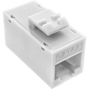 Gniazdo/gniazdo Keystone RJ45, nieekranowane, kat. 6A, opak. 8 szt., białe