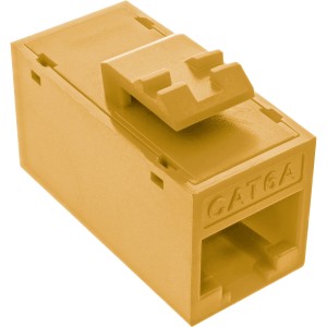 Gniazdo/gniazdo Keystone RJ45, nieekranowane, kat. 6A, opak. 8 szt., żółte