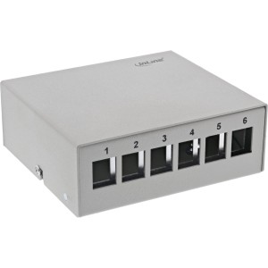 Pulpitowy punkt konsolidacyjny 6x Keystone RJ45, metal, RAL7035