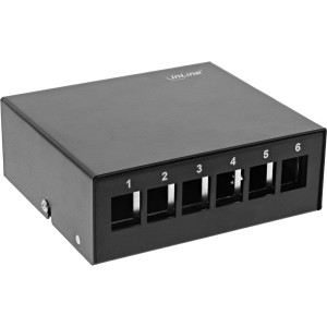 Pulpit punkt konsolidacyjny 6x Keystone RJ45, metal, czarny RAL9005
