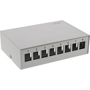 Pulpit punktowy konsolidacyjny 8x Keystone RJ45, metal, RAL7035