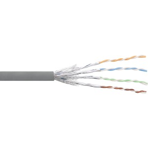 Kabel krosowy S/FTP PiMF kat.6 szary AWG27 PVC CU 100m