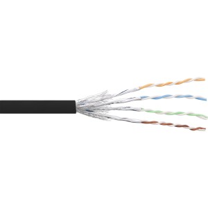Kabel krosowy S/FTP PiMF kat.6 czarny AWG27 PVC CU 100m