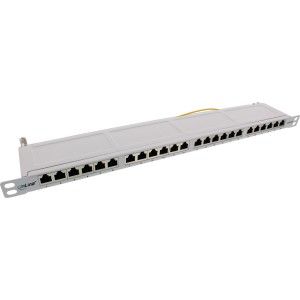 Panel krosowy 19" kat. 6A, 24 porty, 0,5U, jasnoszary, RAL7035