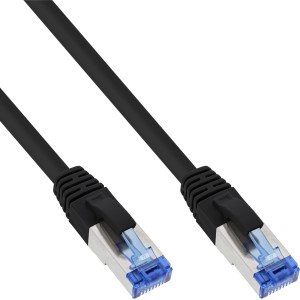 Kabel krosowy S/FTP PiMF kat. 6A bezhalogenowy 500 MHz czarny 0,3 m