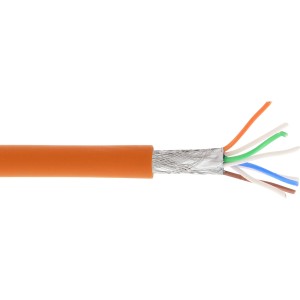 Kabel krosowy S/FTP PiMF kat.6A bezhalogenowy 500MHz pomarańczowy 100m