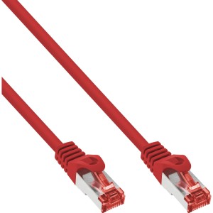 Kabel krosowy S/FTP PiMF kat.6 250 MHz, miedź, bezhalogenowy, czerwony, 15 m