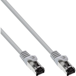 Kabel krosowy, S/FTP (PiMf), Cat.8.1, 2000MHz, bezhalogenowy, szary, 0,5m