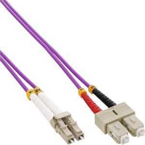 Kabel światłowodowy duplex LC/SC 50/125µm OM4 15m
