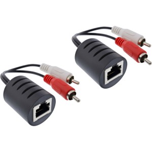 Kabel audio RCA przez LAN / Ethernet / RJ45 2szt. jeden zestaw