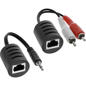 Kabel audio RCA przez LAN / Ethernet / RJ45 maks. Kompletny zestaw 50m