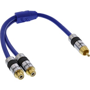 Kabel Y RCA Premium 1x męski RCA / 2x żeński RCA 0,25 m