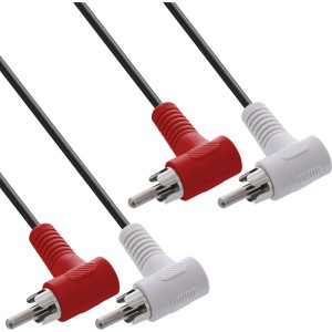 Kabel audio, 2x RCA M/M, kątowy, 1,2m