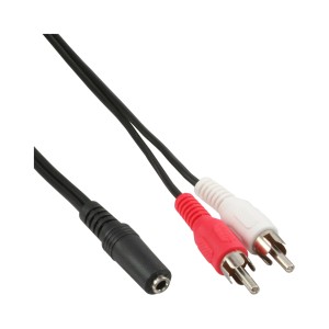 Kabel audio 2x RCA męski / 3,5 mm stereo żeński 1m