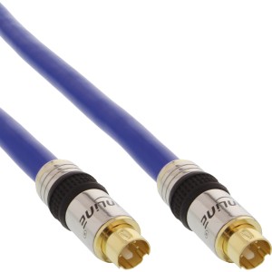 Kabel wideo S-VHS Premium 4-pinowy męski mini DIN / męski pozłacany 1m