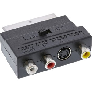 Adapter Scart Męski Scart / 3x wejście / wyjście wideo RCA i S-VHS