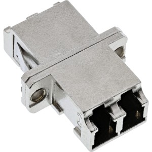 Adapter światłowodowy Metalowa tuleja ceramiczna Duplex LC/LC SM z kołnierzem