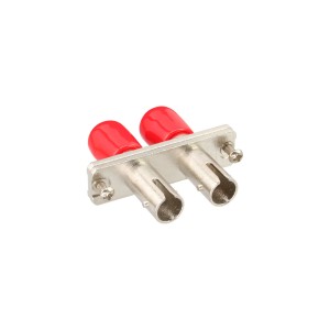 Adapter światłowodowy Metalowa tuleja ceramiczna Duplex ST/ST MM z kołnierzem