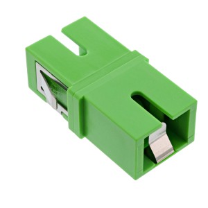 Adapter światłowodowy, simplex SC/SC, SM, ceramiczny, przesłona wewnętrzna, kolor zielony
