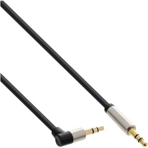 Smukły kabel audio 3,5 mm męski / męski, kątowy, stereo 5m