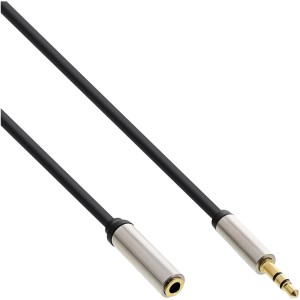 Smukły kabel audio 3,5 mm męski / żeński stereo 0,5 m