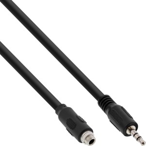 Kabel adaptera audio, 3,5 mm stereo męski/żeński z gwintem, 0,6 m