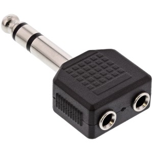 Adapter audio 6,3 mm - stereofoniczne gniazdo audio męskie / 2x 3,5 mm stereofoniczne żeńskie