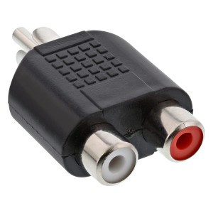 Adapter audio RCA męski / 2x żeński RCA