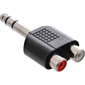 Adapter audio 6,3 mm stereo męski / 2 x żeńskie RCA