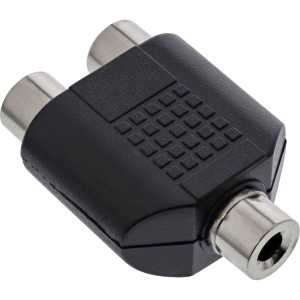Adapter audio 3,5 mm żeńskie gniazdo mono / 2 x żeńskie RCA