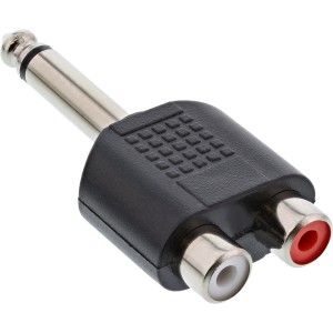 Adapter audio 6,3 mm jack męski mono / 2x żeńskie RCA