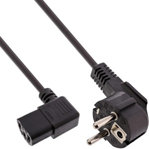 35szt. Kabel zasilający typu F, kątowy C13, lewostronny, czarny, 1,8 m