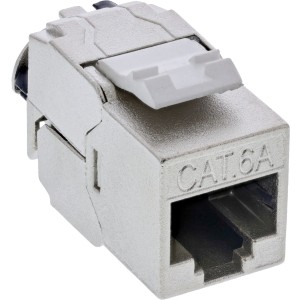24szt. Wąskie gniazdo Keystone RJ45 typu Bulk-Pack, kat. 6A, zintegrowana opaska kablowa