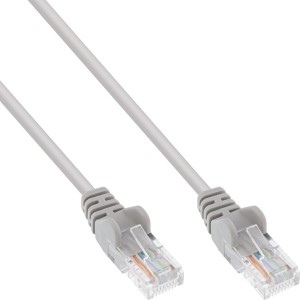 Kabel krosowy U/UTP kat.5e AWG26 szary 10m, specjalny nosek zatrzaskowy
