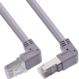 Kabel krosowy kątowy góra/dół, S/FTP (PiMf), kat. 6, 250 MHz, PVC, szary, 1,22 m