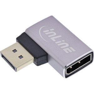 Adapter DisplayPort 1.4, DisplayPort męski/żeński, 90° w lewo, 8K UHD