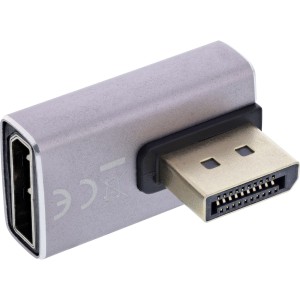 Adapter DisplayPort 1.4, męski/żeński, 90° w pionie w prawo, 8K UHD