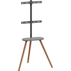 InLine® woodstand II, stojak pod TV z półką, trójnóg, do telewizorów 43"-65" (110-165 cm)