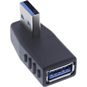 Adapter USB 3.2 Gen.1, USB-A męski na żeński, kątowy 270° w poziomie