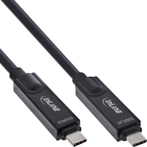 Kabel USB 3.2 Gen.2 AOC, USB-C męski/męski, 8K60Hz, 60W, czarny, 5m