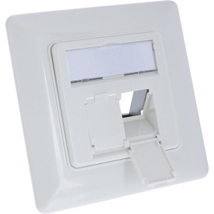 Zestaw ram do wkładki 2x RJ45 Bu/LSA, Keystone SNAP-In, biały RAL9010